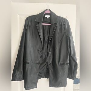 Faux Leather Blazer